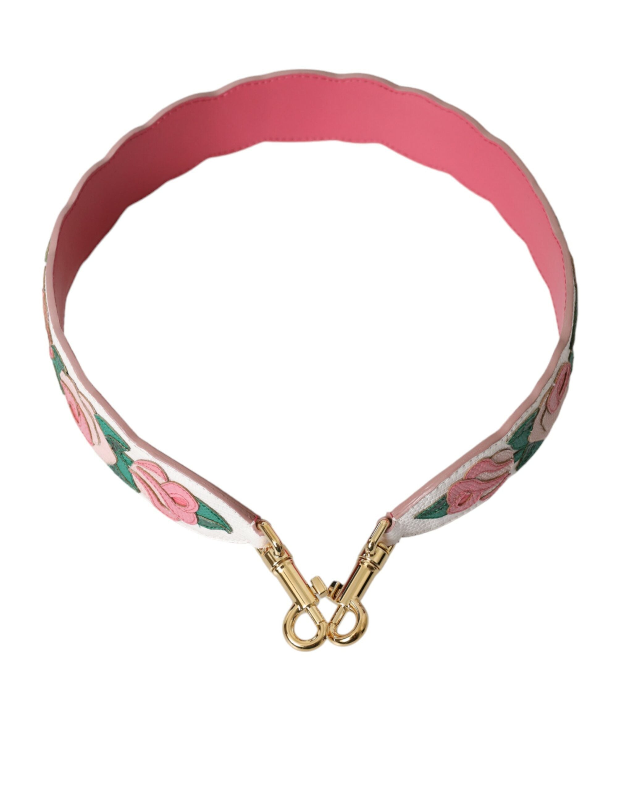 Dolce & Gabbana White Floral Leather Accessory Shoulder Strap - Lusso Punto