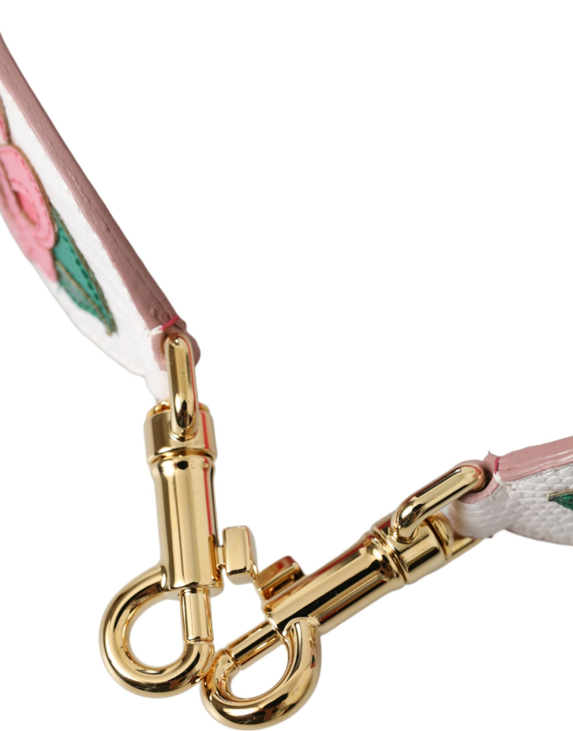 Dolce & Gabbana White Floral Leather Accessory Shoulder Strap - Lusso Punto