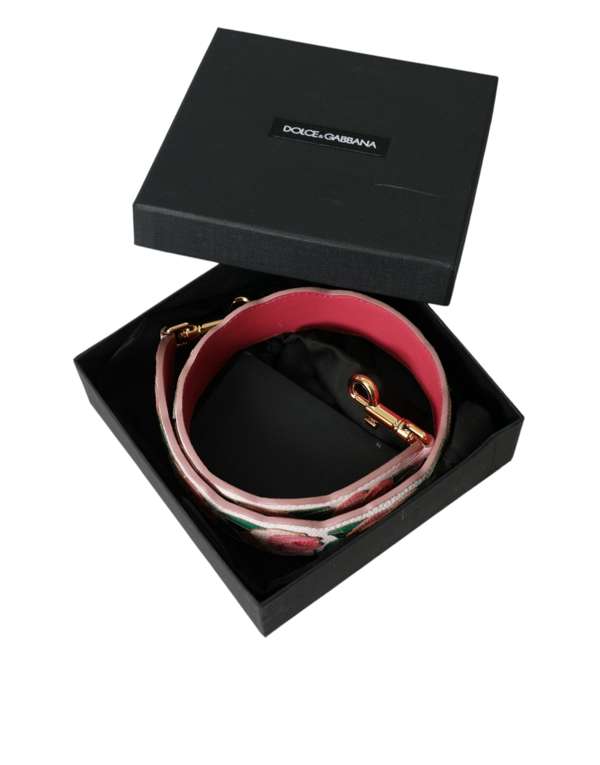 Dolce & Gabbana White Floral Leather Accessory Shoulder Strap - Lusso Punto