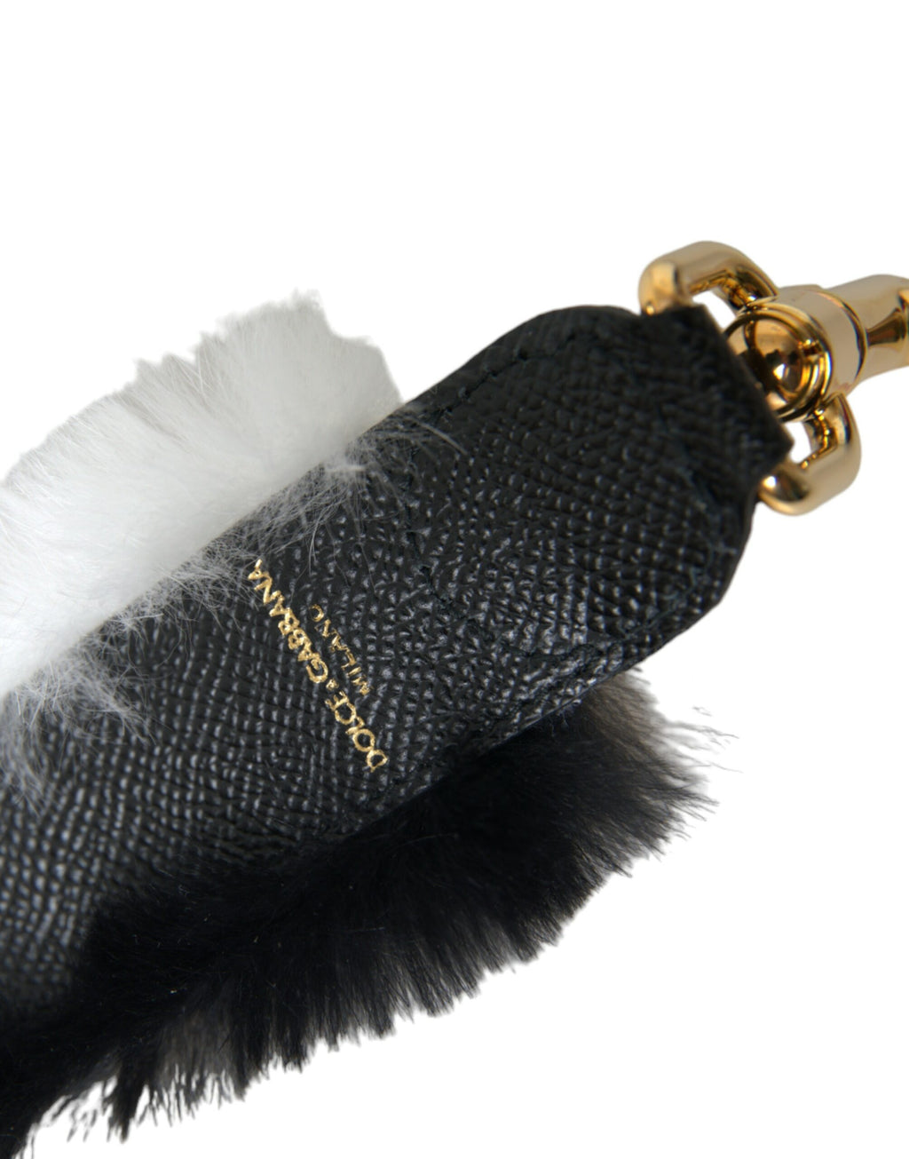 Dolce & Gabbana Black White Lapin Fur Accessory Shoulder Strap - Lusso Punto