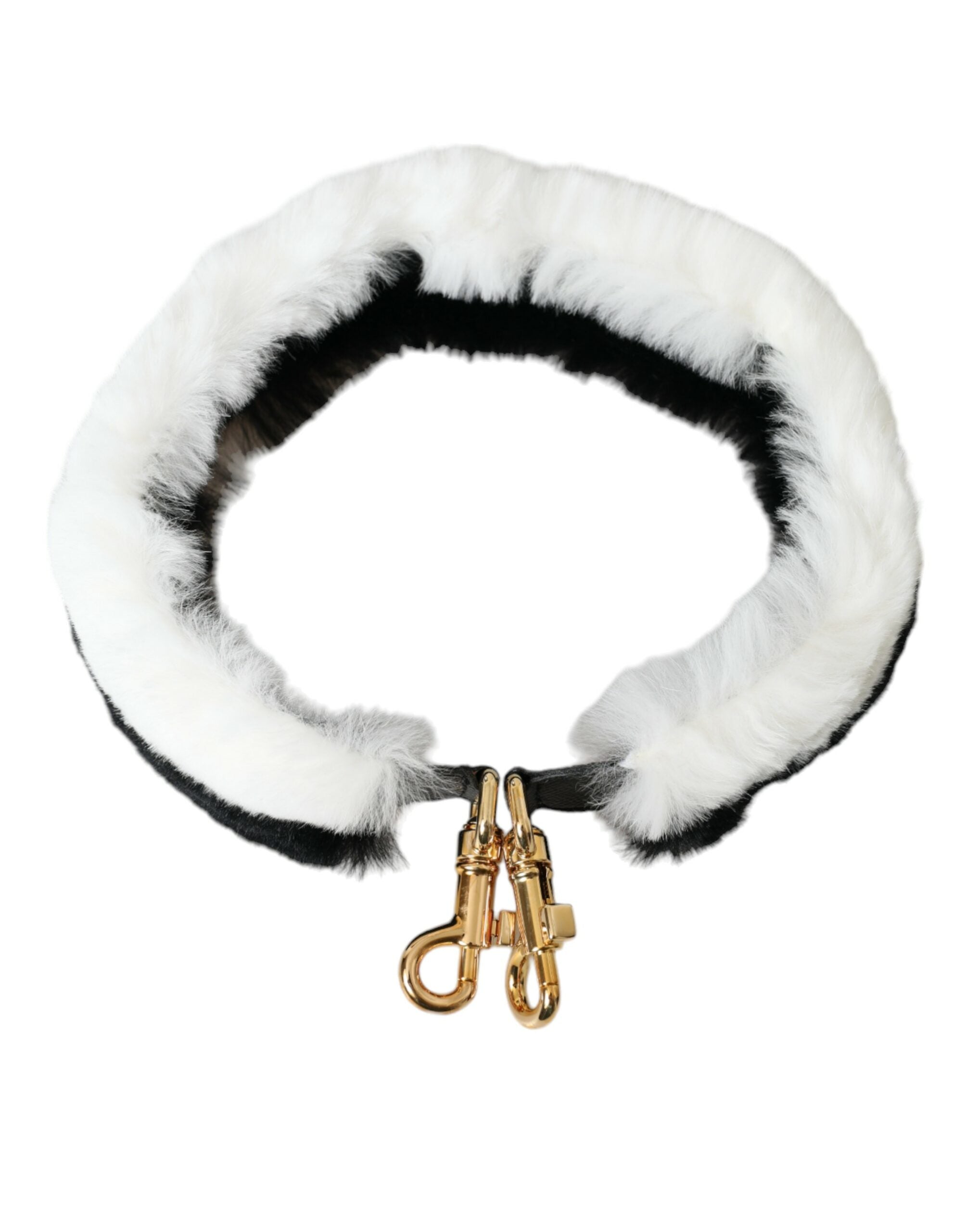 Dolce & Gabbana Black White Lapin Fur Accessory Shoulder Strap - Lusso Punto