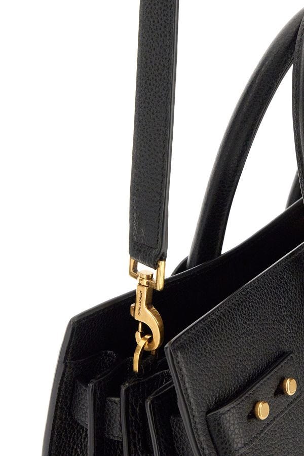 Saint Laurent Black Calf Leather Sac De Jour Handbag - Lusso Punto