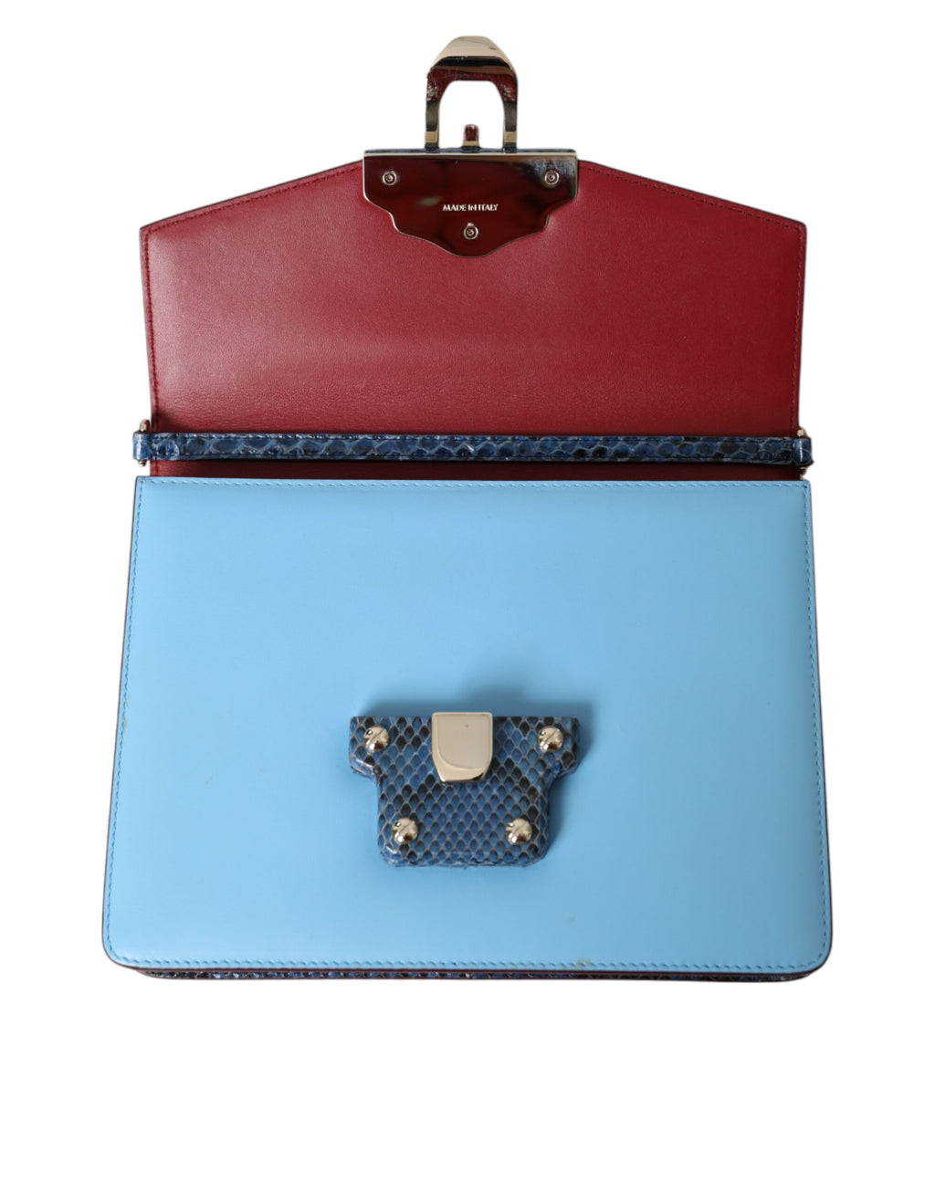 Dolce & Gabbana Blue Beige Exotic Leather LUCIA Crossbody Purse Bag - Lusso Punto