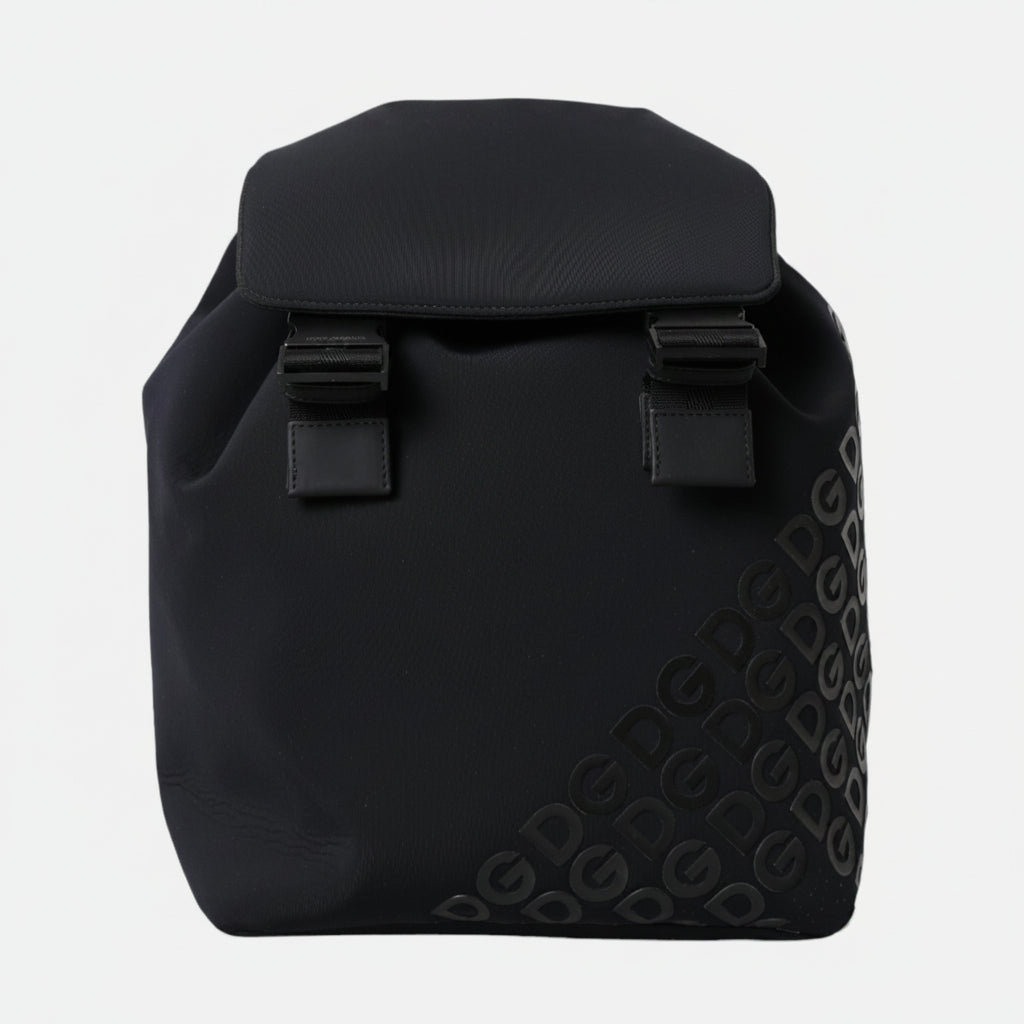 Dolce & Gabbana Black Neoprene Nylon DG Logo School Backpack Bag - Lusso Punto