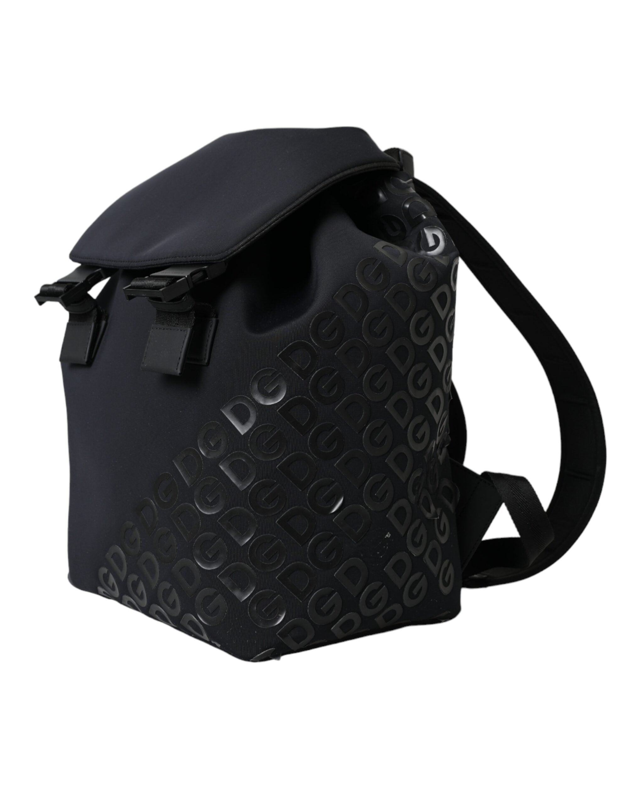 Dolce & Gabbana Black Neoprene Nylon DG Logo School Backpack Bag - Lusso Punto