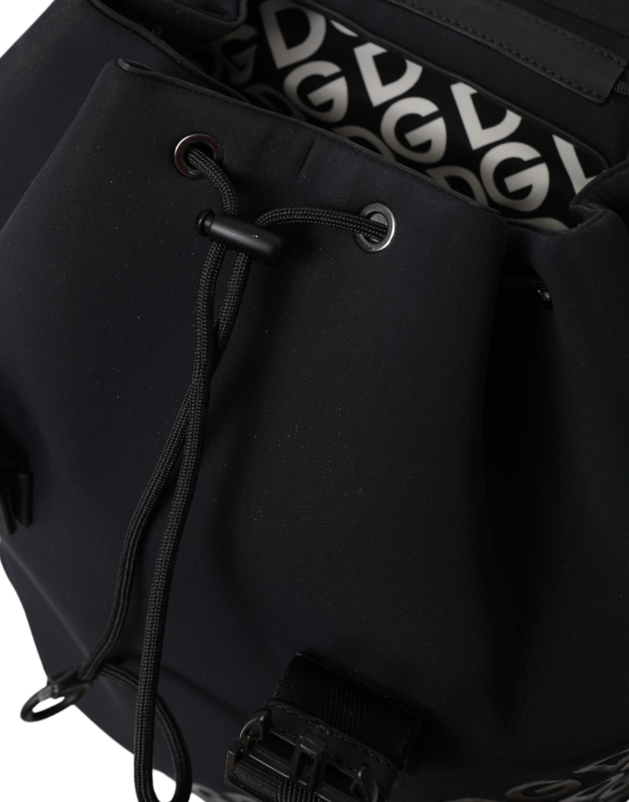 Dolce & Gabbana Black Neoprene Nylon DG Logo School Backpack Bag - Lusso Punto
