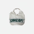 Dolce & Gabbana White Green Knitted Cotton Logo Shopping Tote Bag - Lusso Punto