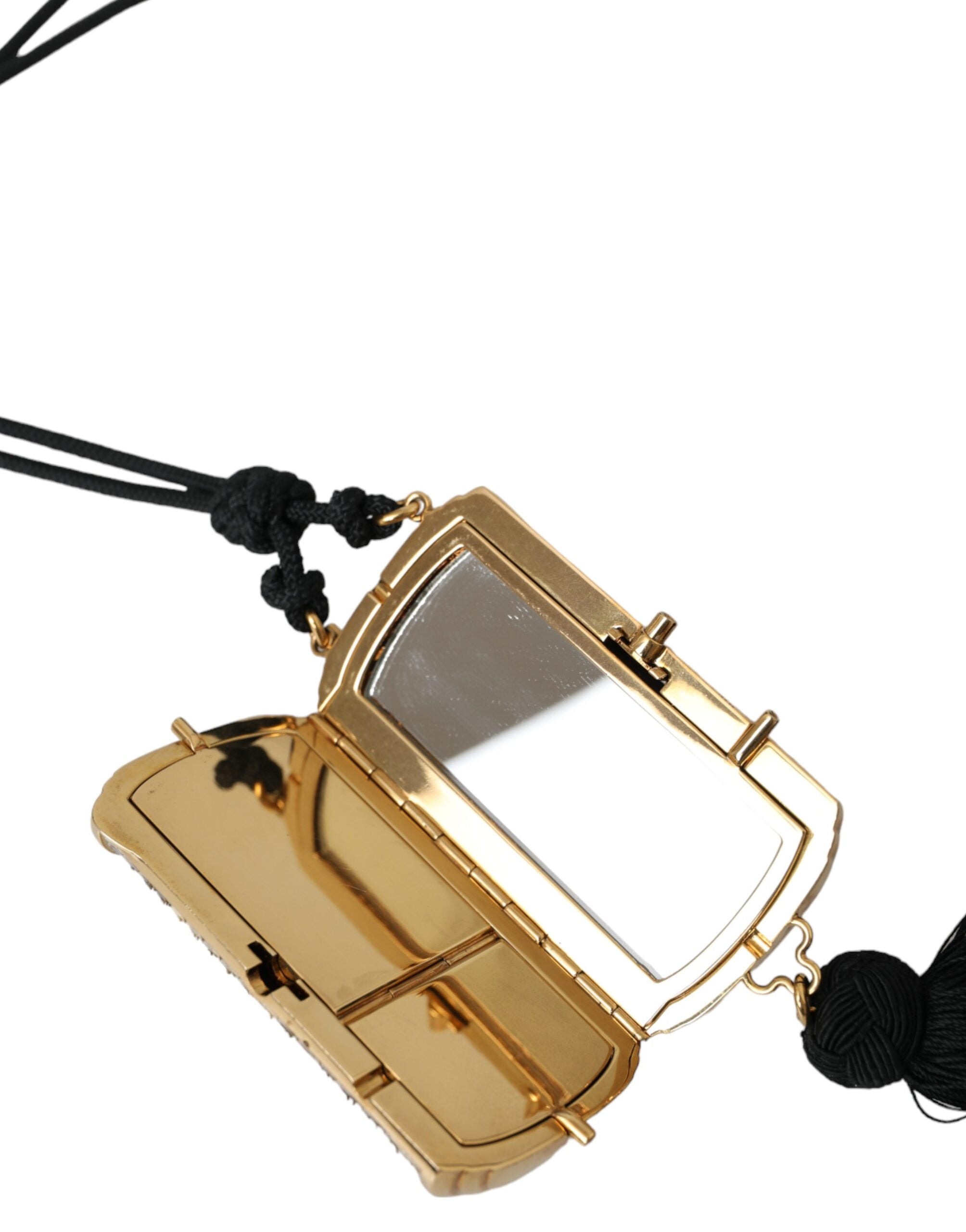 Dolce & Gabbana Beige Exotic Leather Mini Mirror Tassel Make Up Holder Bag - Lusso Punto