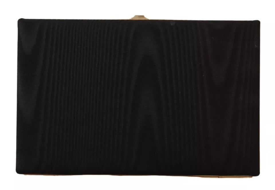 Dolce & Gabbana Black Silk Gold Frame Clutch Evening Party Purse Bag - Lusso Punto