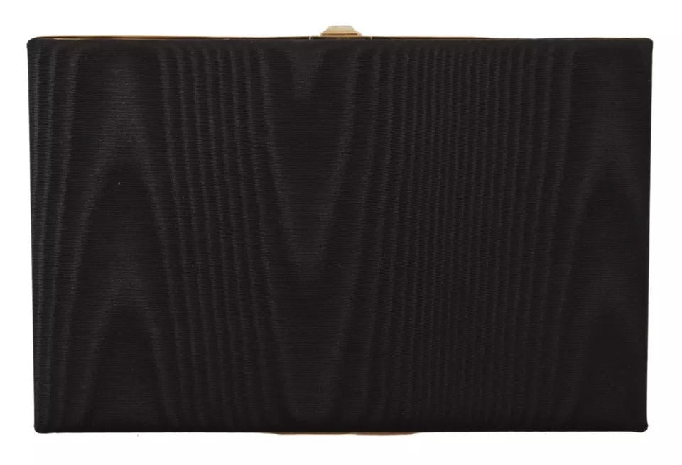 Dolce & Gabbana Black Silk Gold Frame Clutch Evening Party Purse Bag - Lusso Punto