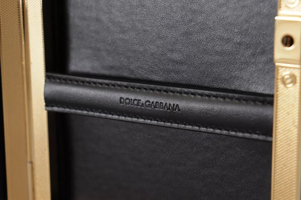 Dolce & Gabbana Black Silk Gold Frame Clutch Evening Party Purse Bag - Lusso Punto