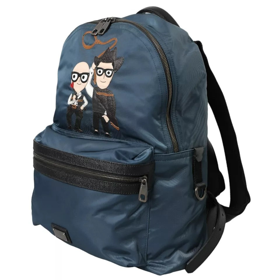 Dolce & Gabbana Blue Nylon #DGFamily Patch Men Backpack Bag - Lusso Punto