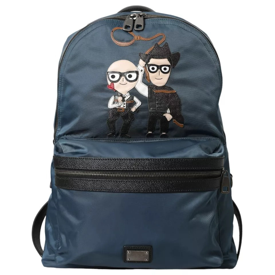 Dolce & Gabbana Blue Nylon #DGFamily Patch Men Backpack Bag - Lusso Punto