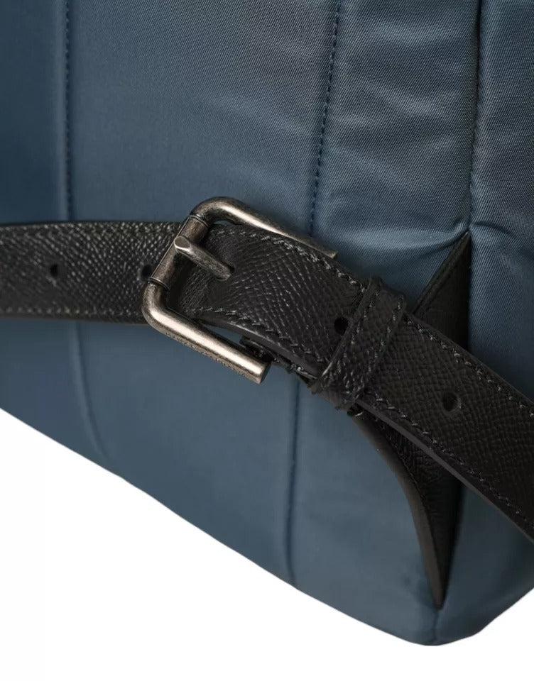 Dolce & Gabbana Blue Nylon #DGFamily Patch Men Backpack Bag - Lusso Punto