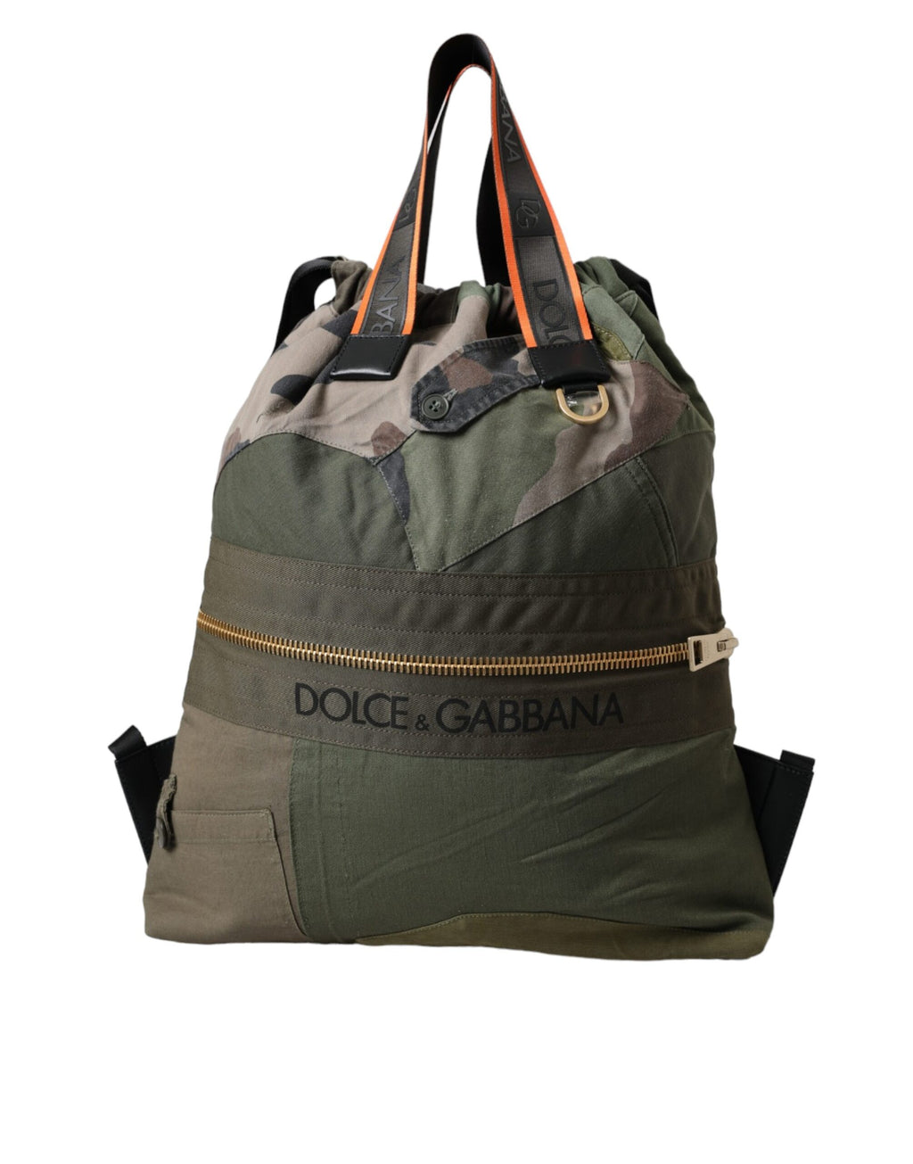 Dolce & Gabbana Military Green Patchwork Rucksack Backpack Bag - Lusso Punto