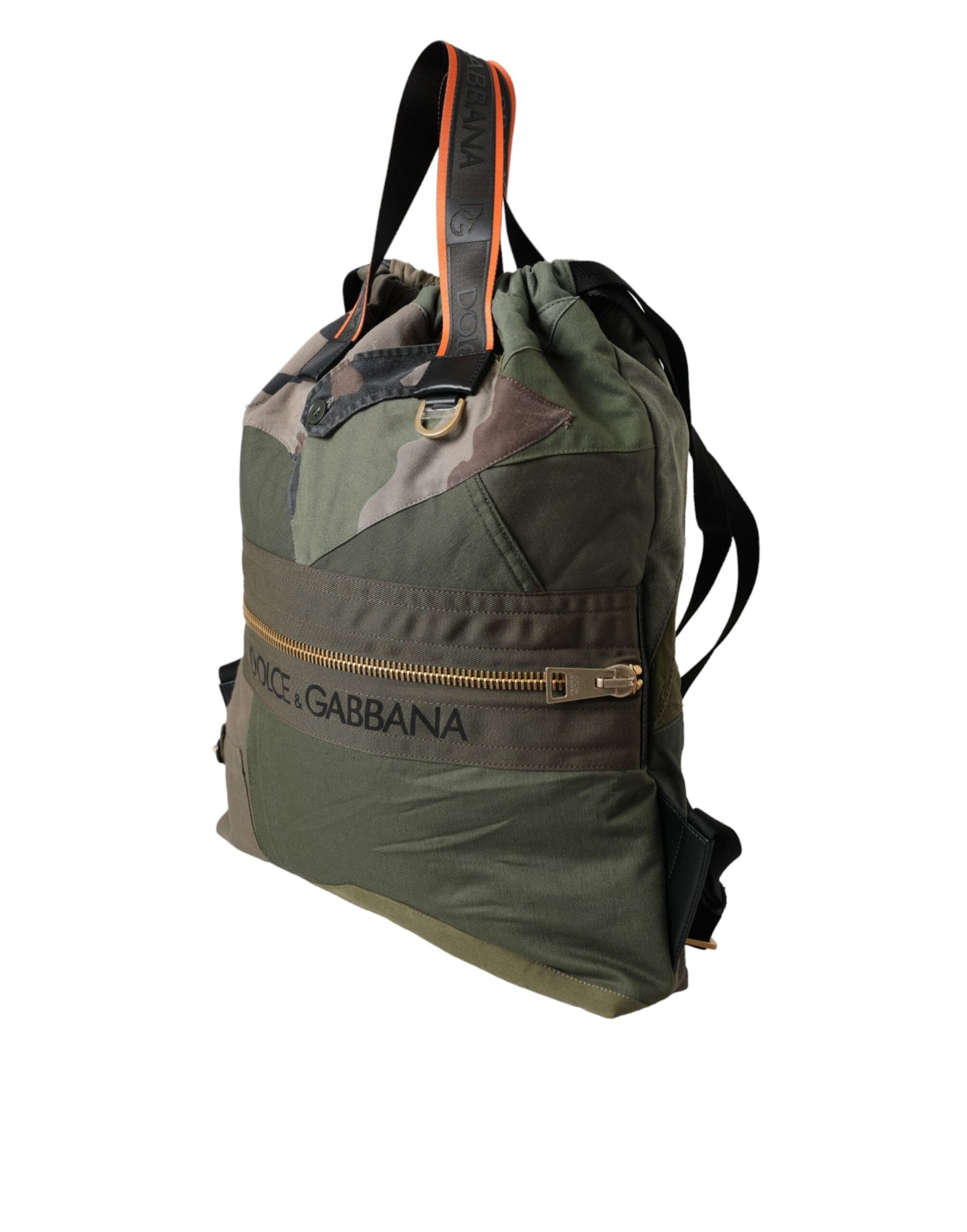 Dolce & Gabbana Military Green Patchwork Rucksack Backpack Bag - Lusso Punto