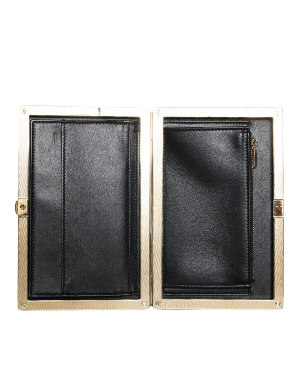 Dolce & Gabbana Black Velvet Gold Frame Clutch Evening Party Purse Bag - Lusso Punto