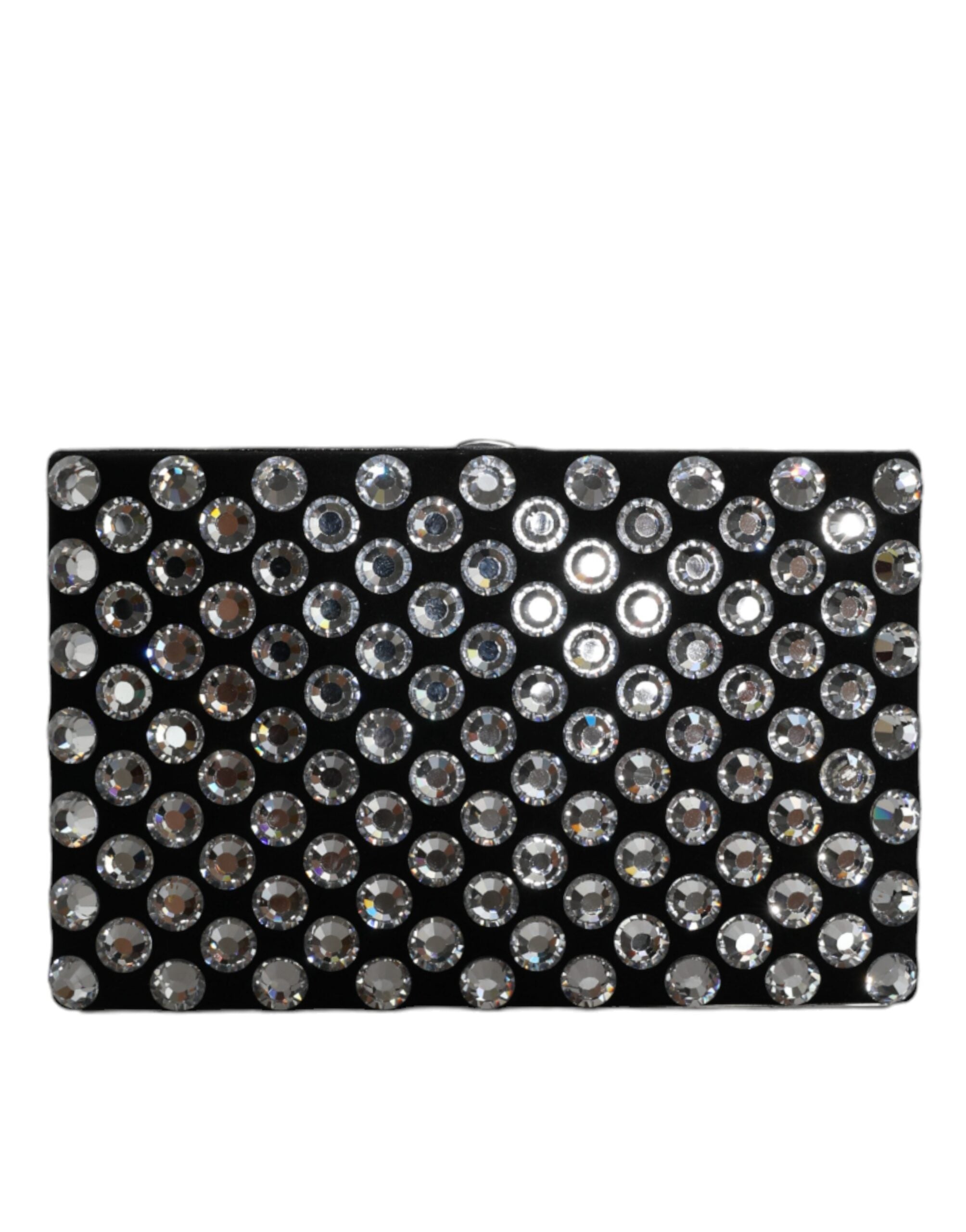Dolce & Gabbana Black Velvet Crystal Clutch Evening Party Purse Bag - Lusso Punto