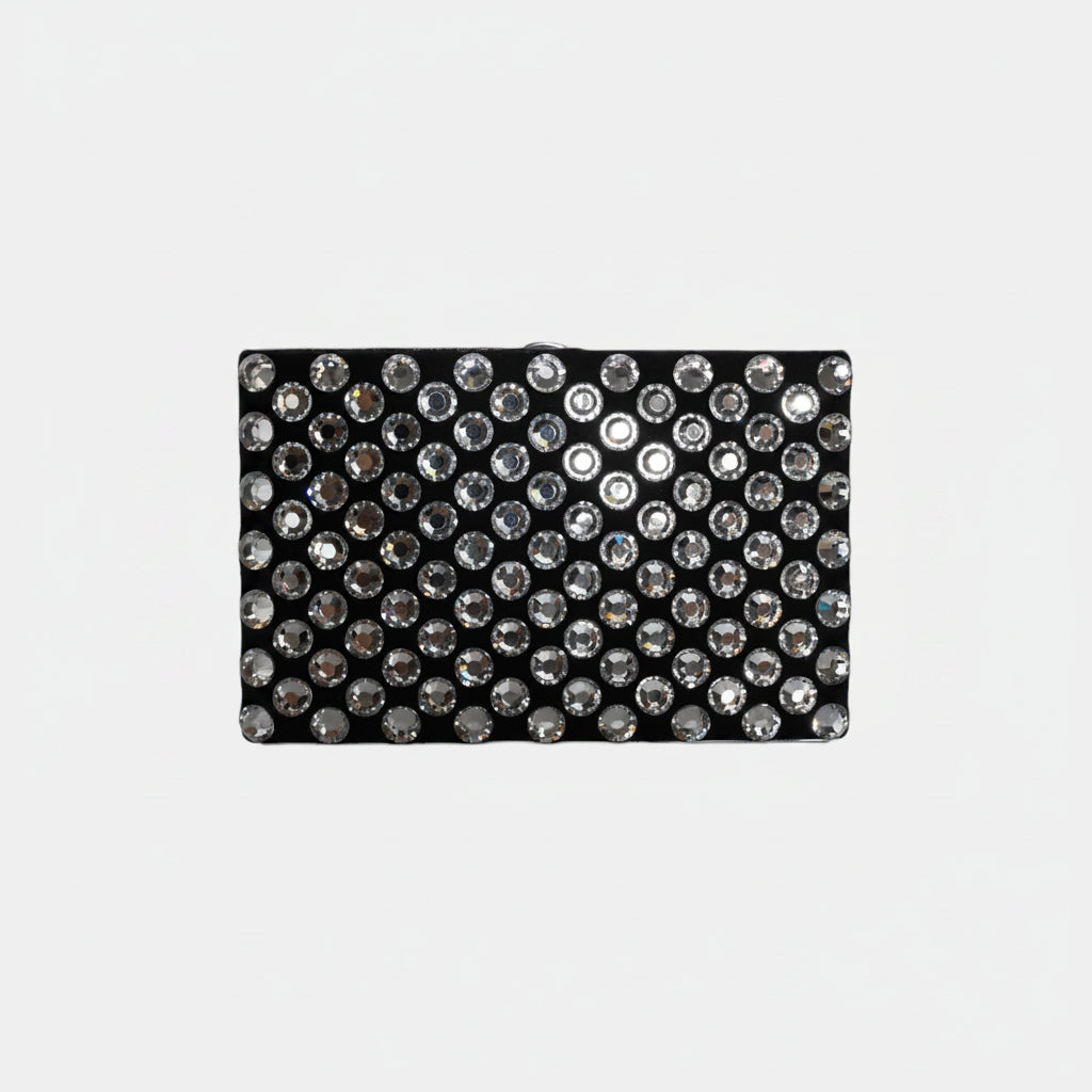 Dolce & Gabbana Black Velvet Crystal Clutch Evening Party Purse Bag - Lusso Punto