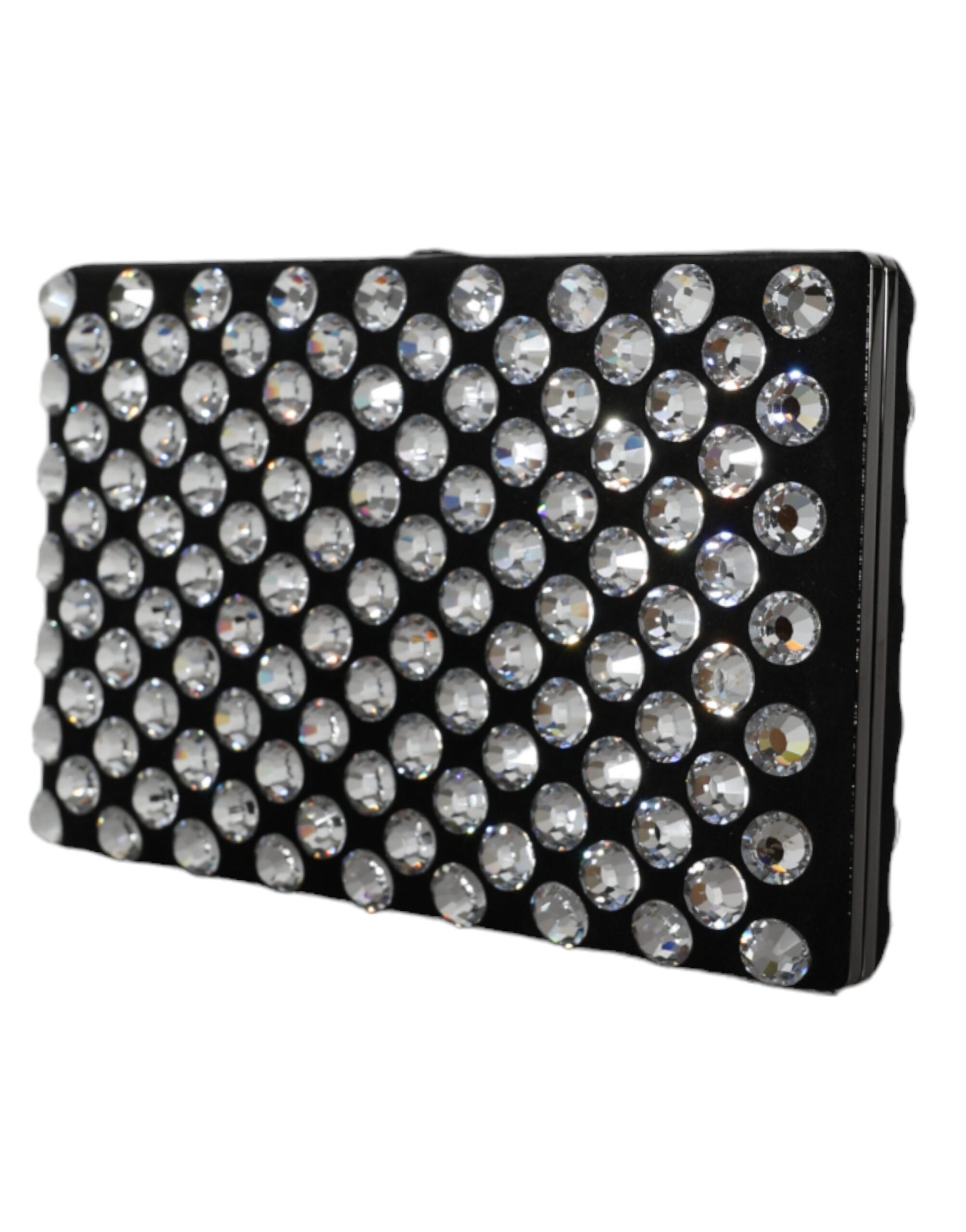 Dolce & Gabbana Black Velvet Crystal Clutch Evening Party Purse Bag - Lusso Punto