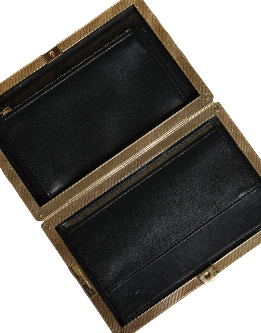 Dolce & Gabbana Bordeaux Black Velvet Gold Frame Clutch Evening Purse Bag - Lusso Punto