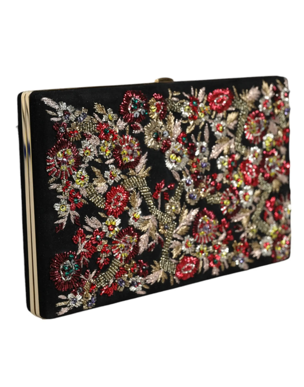 Dolce & Gabbana Multicolor Floral Gold Frame Clutch Evening Purse Bag - Lusso Punto