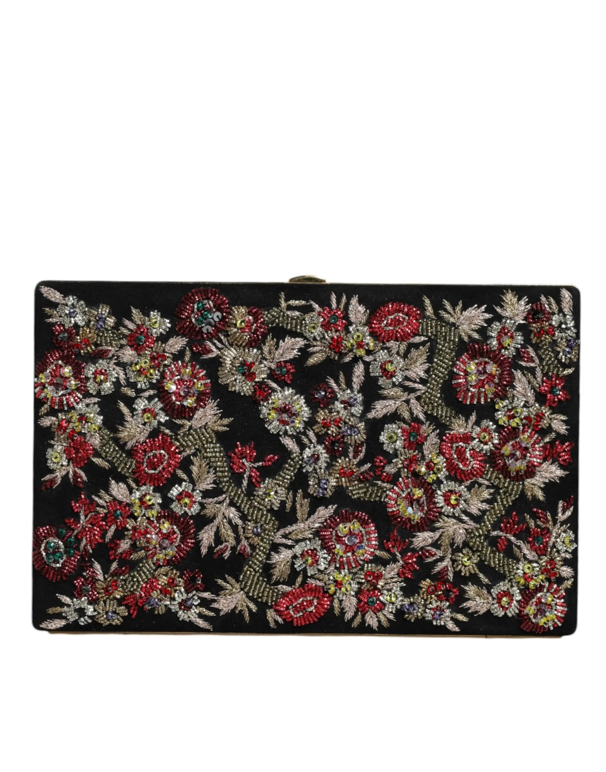 Dolce & Gabbana Multicolor Floral Gold Frame Clutch Evening Purse Bag - Lusso Punto