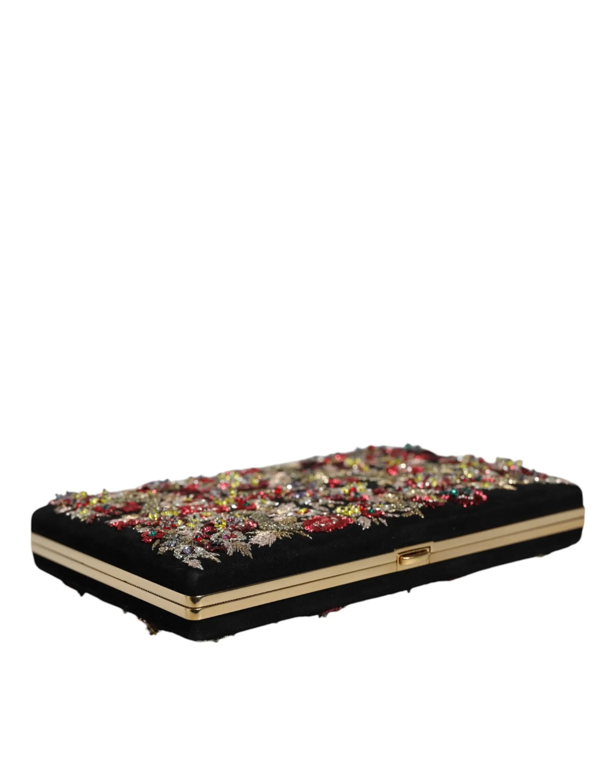 Dolce & Gabbana Multicolor Floral Gold Frame Clutch Evening Purse Bag - Lusso Punto