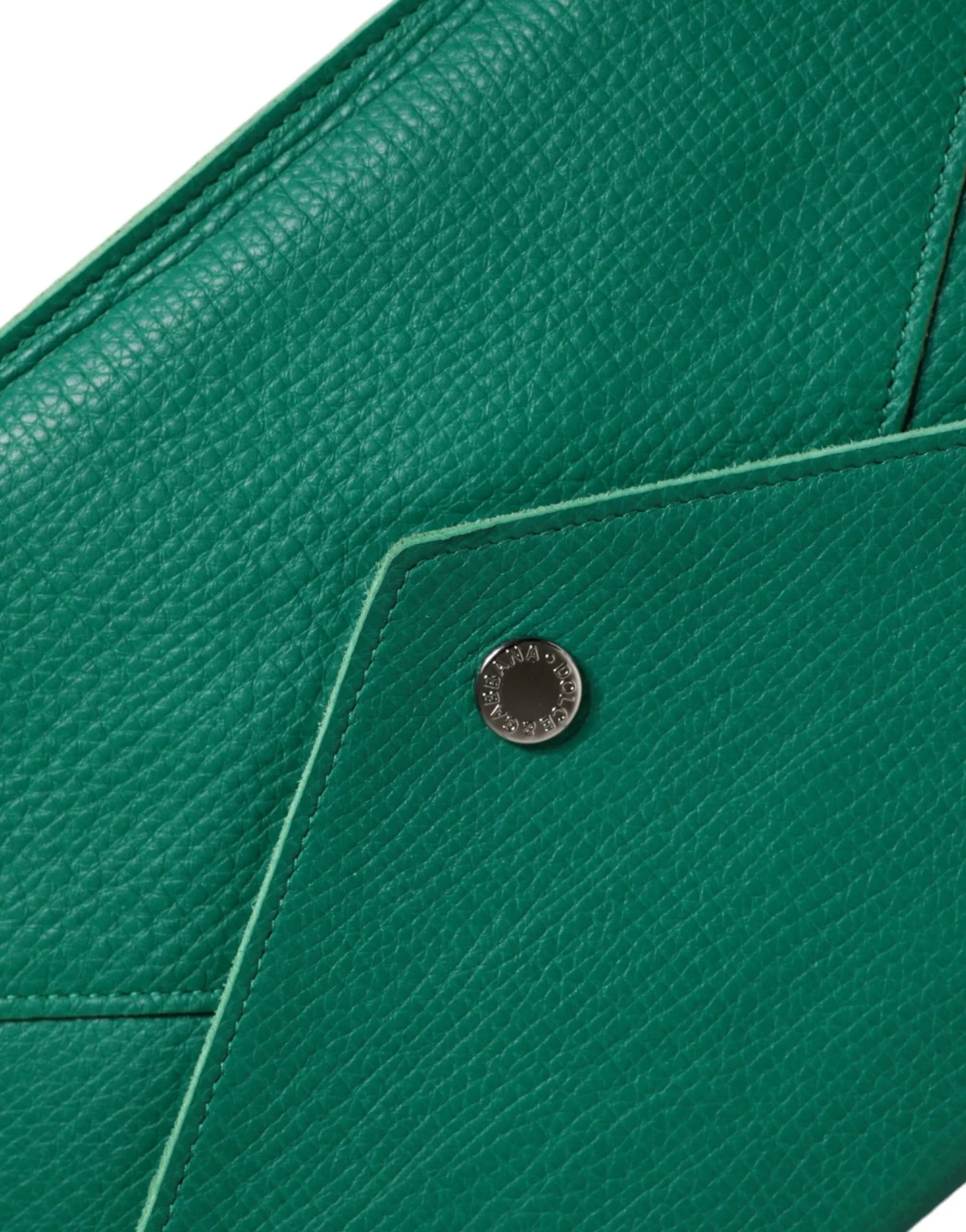 Dolce & Gabbana Green Leather Handbag Clutch Mini Purse Pouch Tablet Case Dolce & Gabbana
