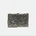 Dolce & Gabbana Silver Sequined Clutch Evening Crossbody Bag Dolce & Gabbana