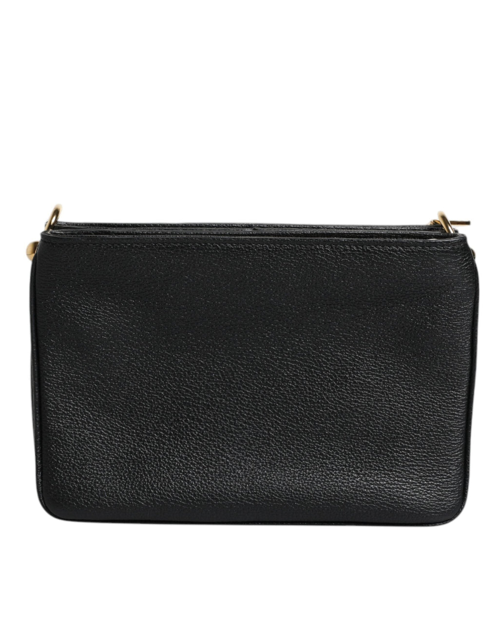 Dolce & Gabbana Black Grain Leather Logo Plaque Clutch Bag Dolce & Gabbana