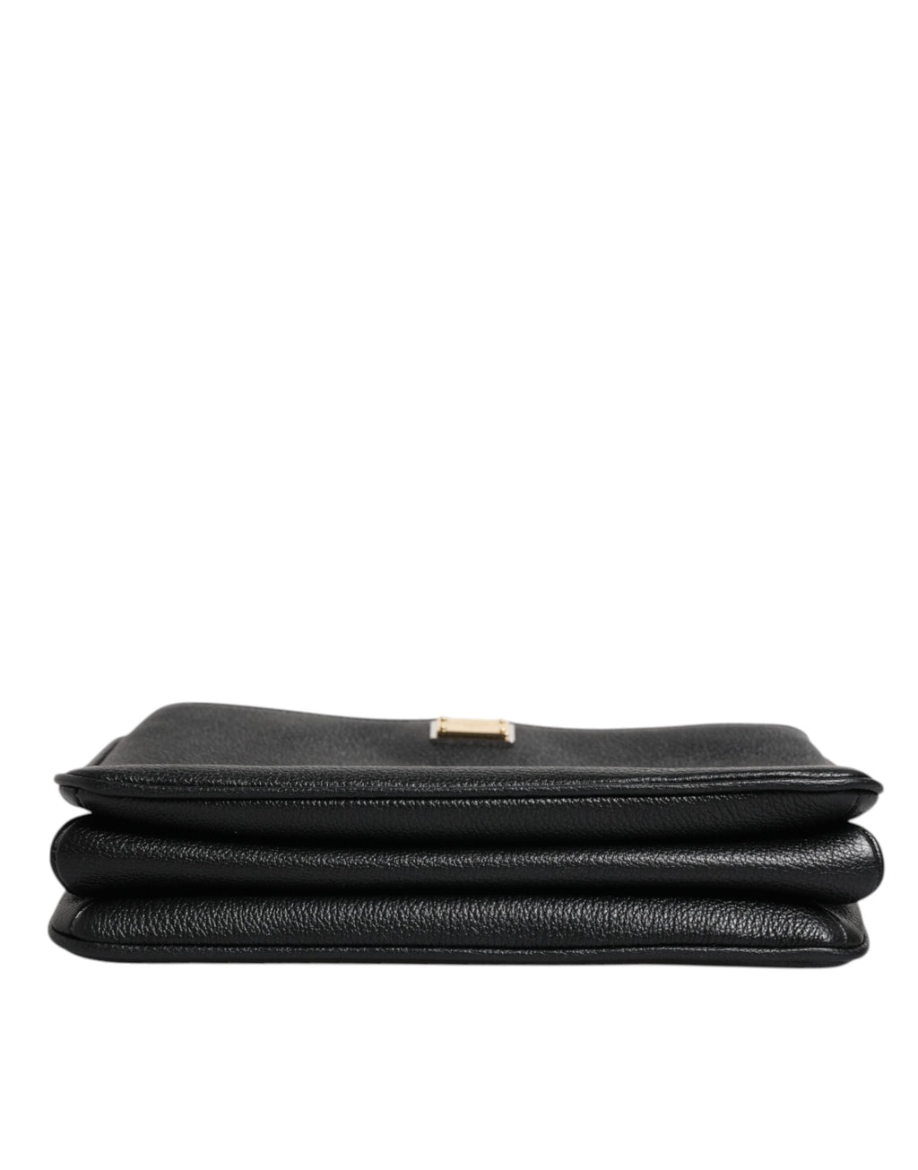 Dolce & Gabbana Black Grain Leather Logo Plaque Clutch Bag Dolce & Gabbana