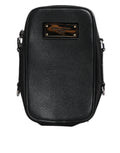 Dolce & Gabbana Black Grain Leather Logo Plaque Clutch Bag II Dolce & Gabbana