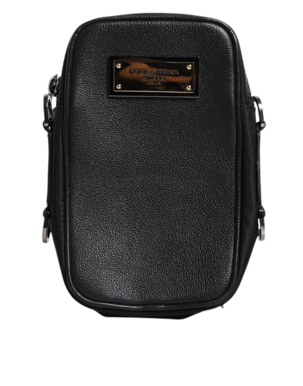 Dolce & Gabbana Black Grain Leather Logo Plaque Clutch Bag II Dolce & Gabbana