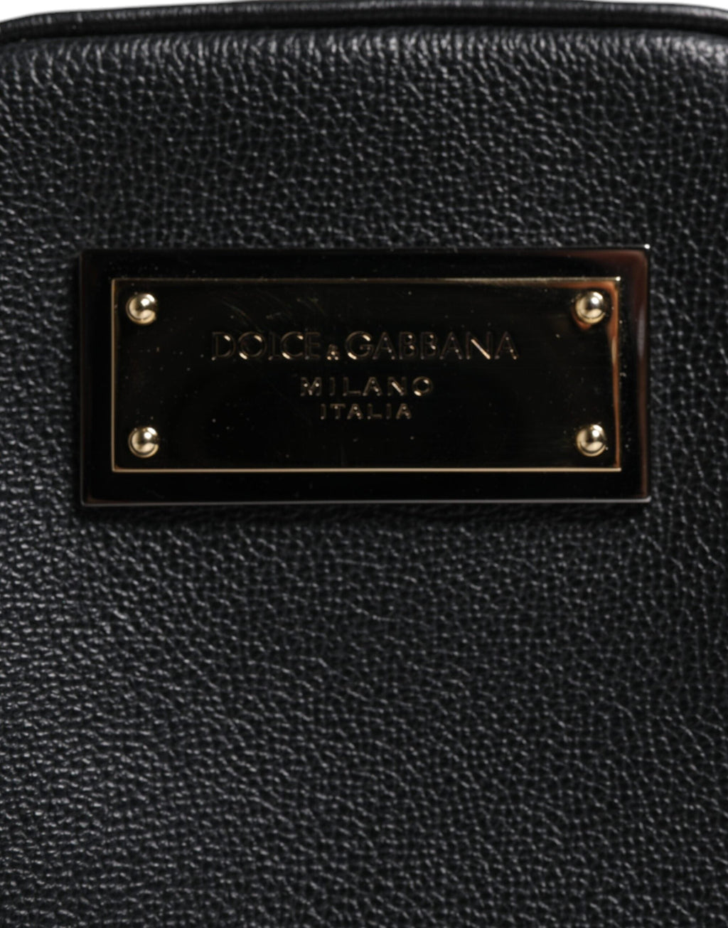 Dolce & Gabbana Black Grain Leather Logo Plaque Clutch Bag II Dolce & Gabbana