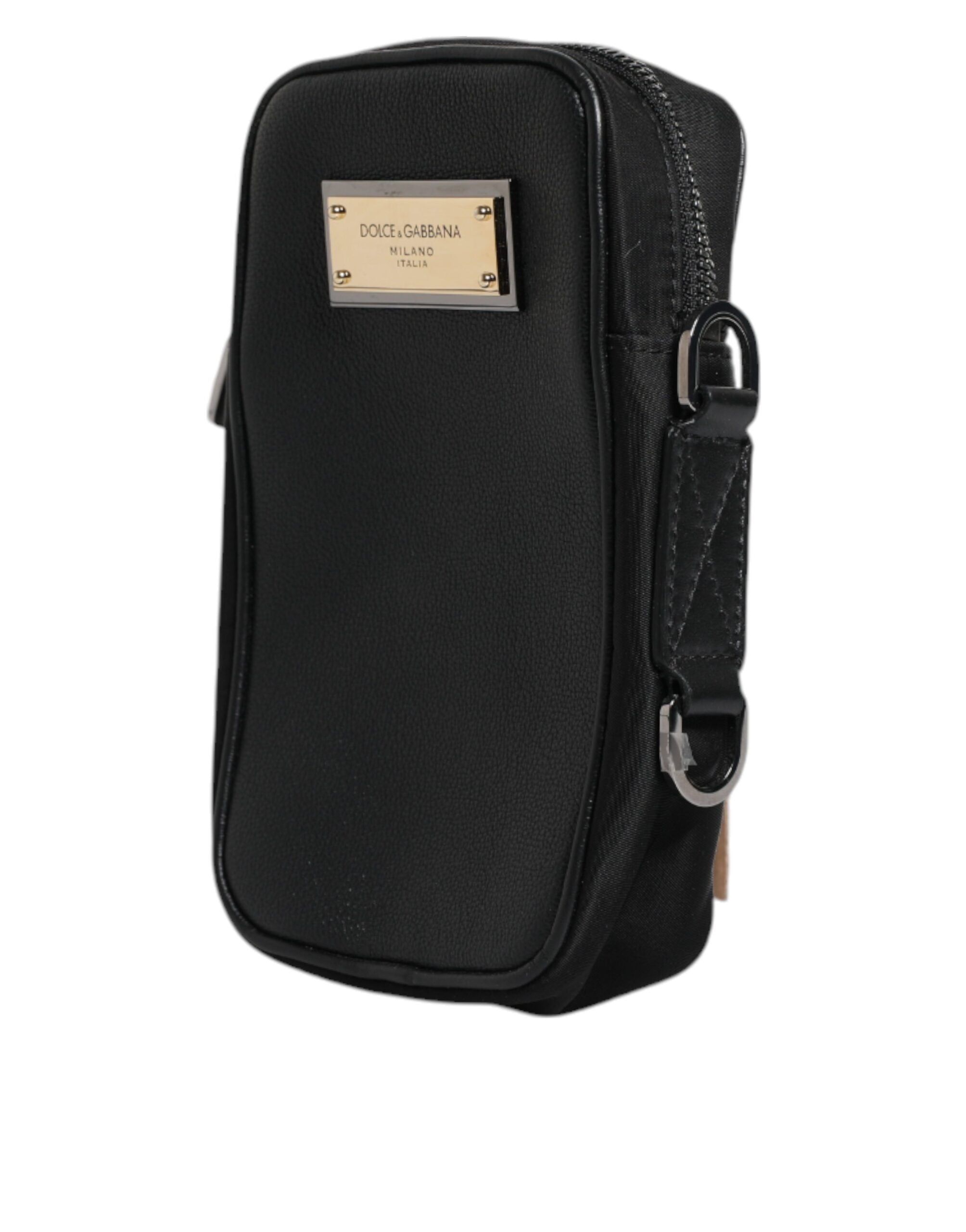 Dolce & Gabbana Black Grain Leather Logo Plaque Clutch Bag II Dolce & Gabbana