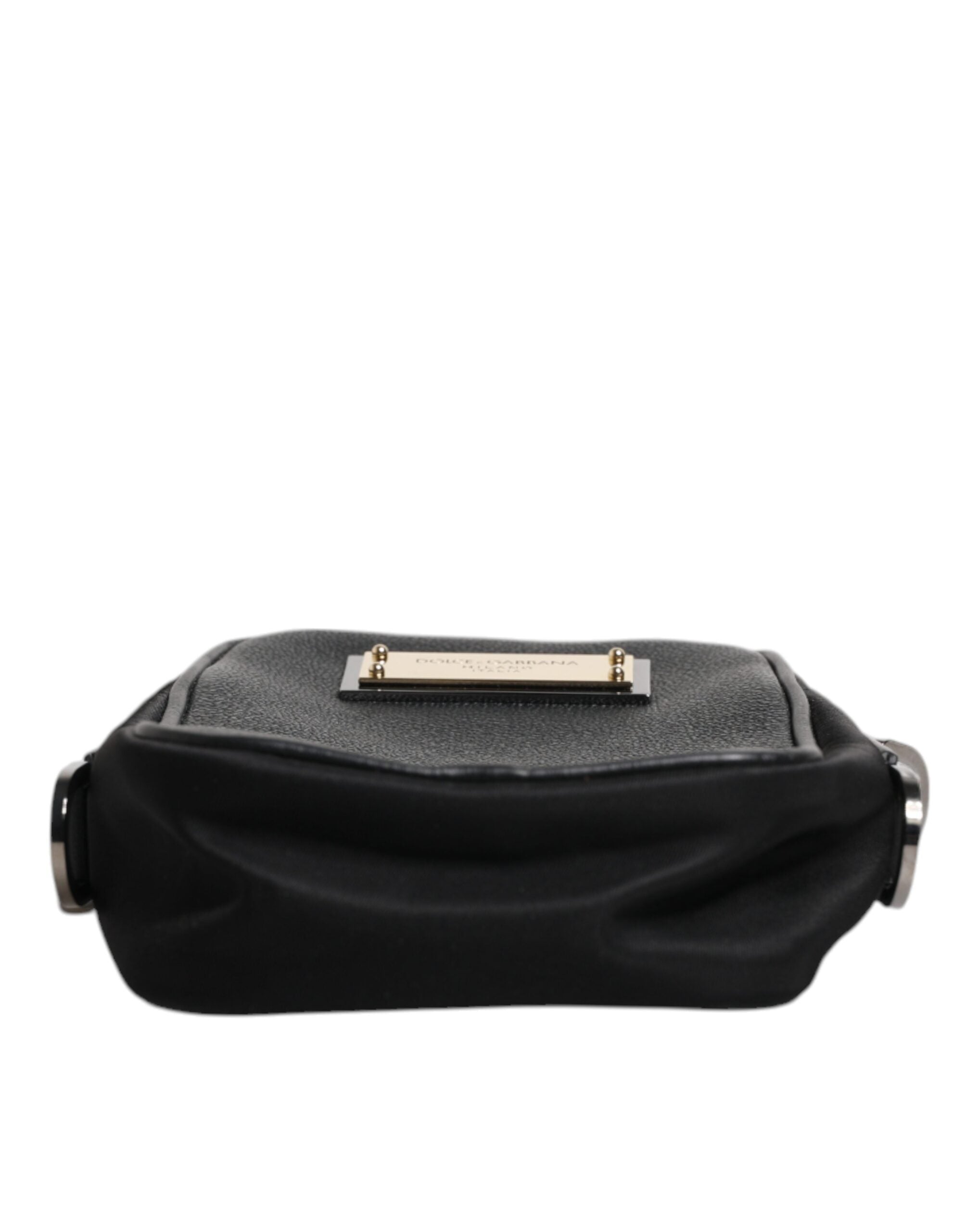 Dolce & Gabbana Black Grain Leather Logo Plaque Clutch Bag II Dolce & Gabbana