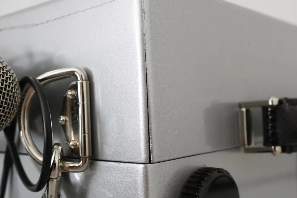 Dolce & Gabbana Silver Retro Radio Boombox Limited Edition Handmade Wood Bag Dolce & Gabbana