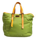 Dolce & Gabbana Green Nylon Padded Logo Plaque Tote Crossbody Bag Dolce & Gabbana