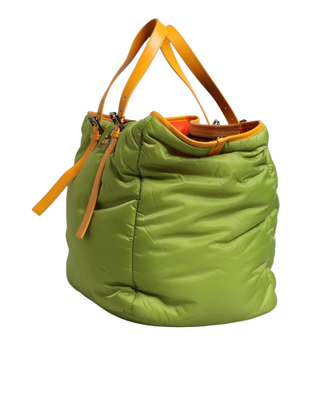 Dolce & Gabbana Green Nylon Padded Logo Plaque Tote Crossbody Bag Dolce & Gabbana