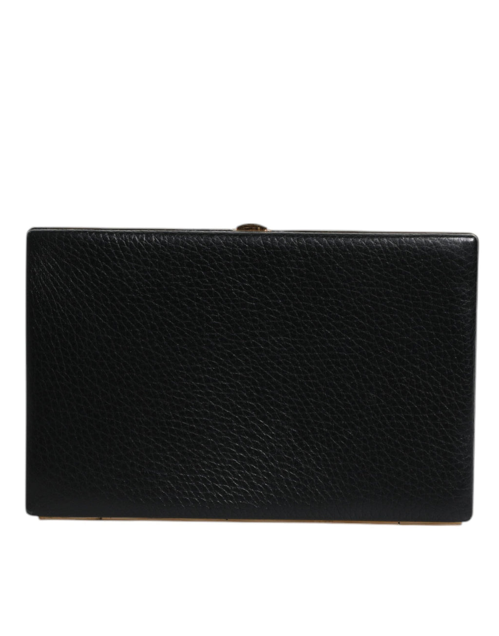 Dolce & Gabbana Black Leather Gold Frame Clutch Evening Bag Dolce & Gabbana