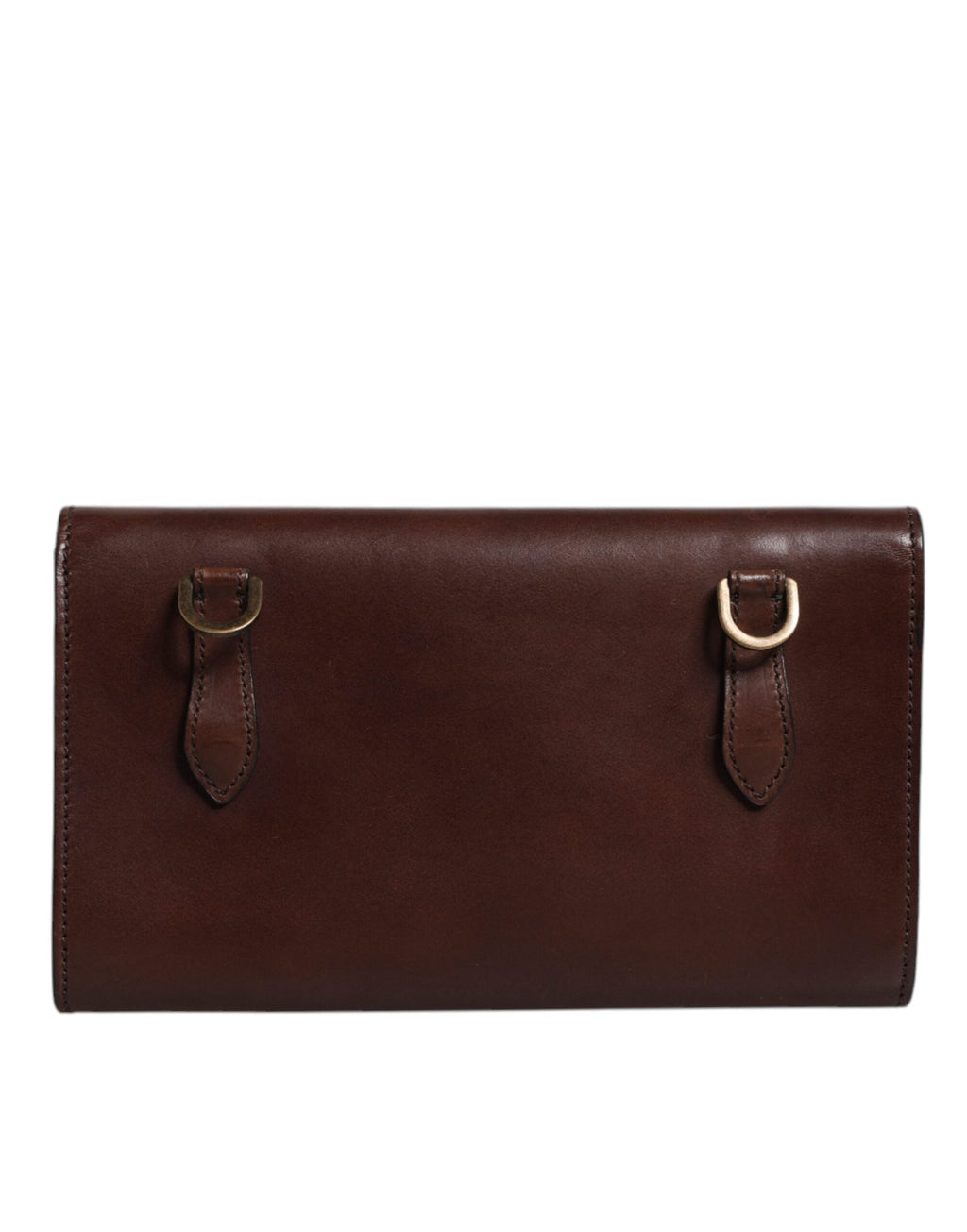 Dolce & Gabbana Brown Leather Logo Embossed Crossbody Bag Dolce & Gabbana