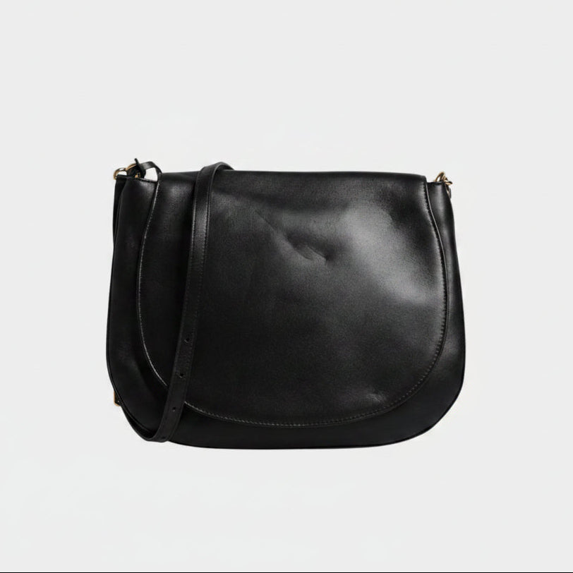 Dolce & Gabbana Black Leather Flap Saddle Shoulder Bag Dolce & Gabbana