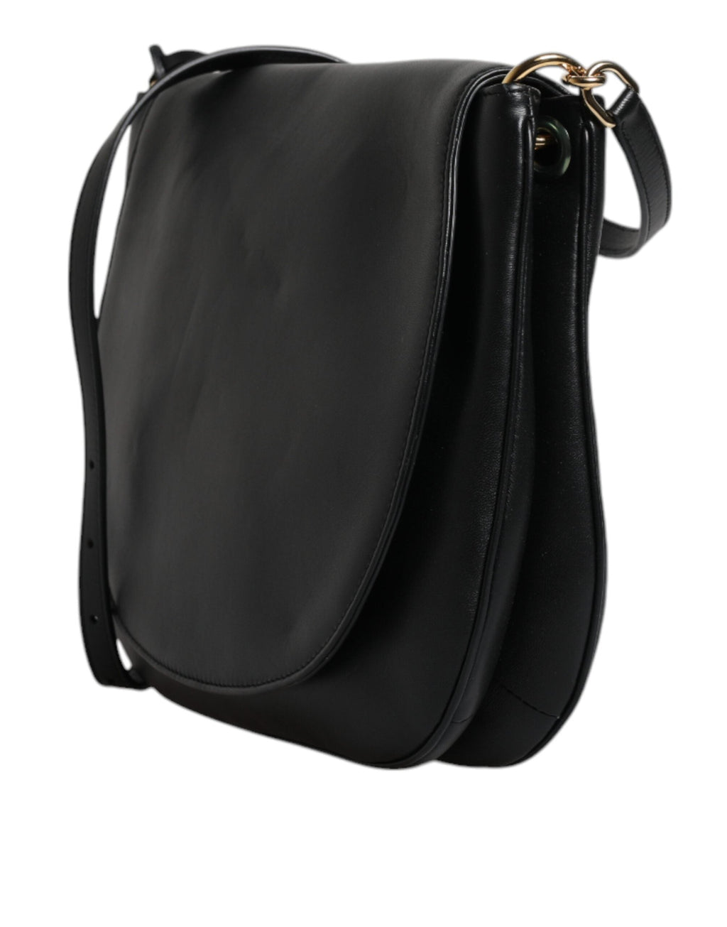 Dolce & Gabbana Black Leather Flap Saddle Shoulder Bag Dolce & Gabbana