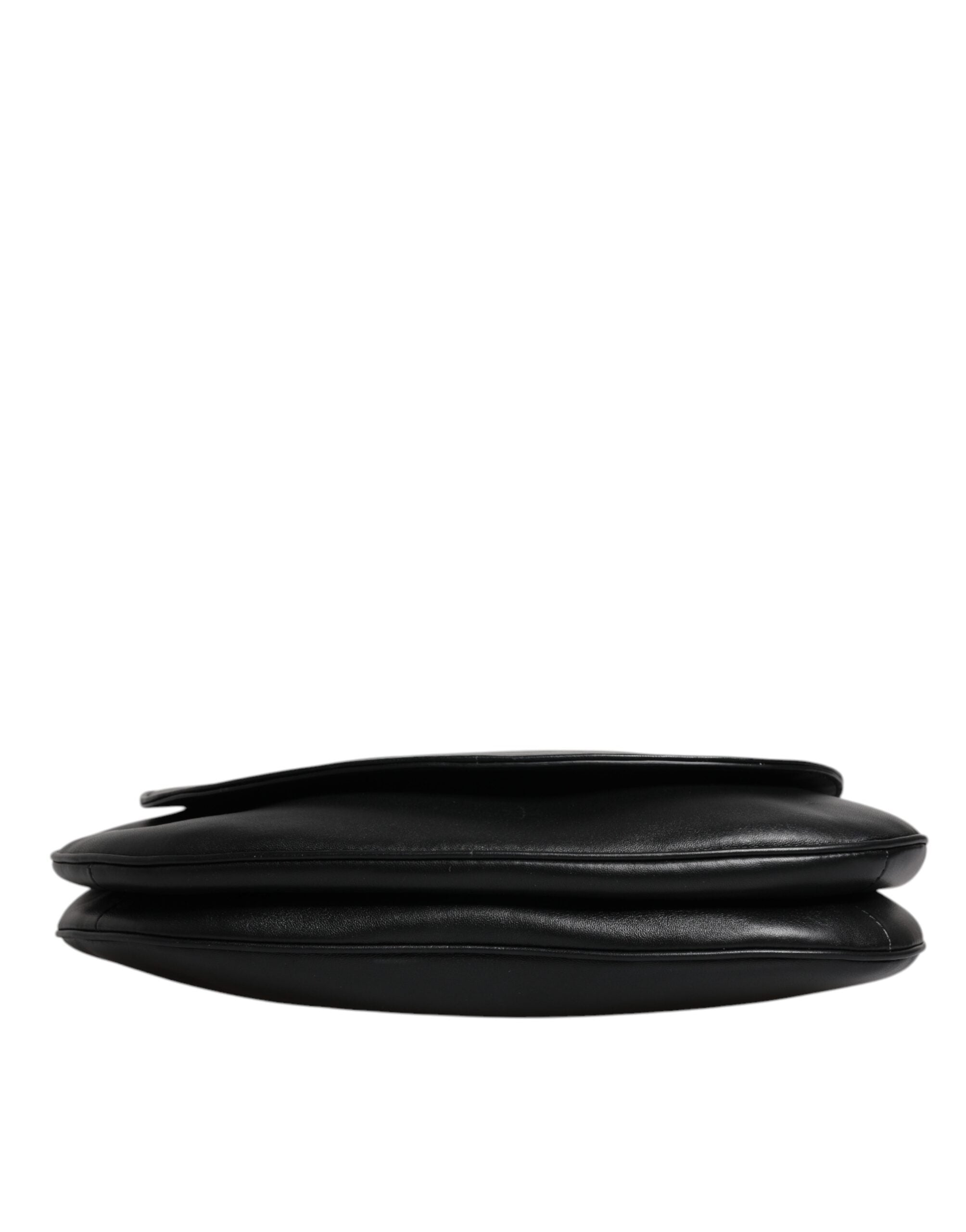 Dolce & Gabbana Black Leather Flap Saddle Shoulder Bag Dolce & Gabbana