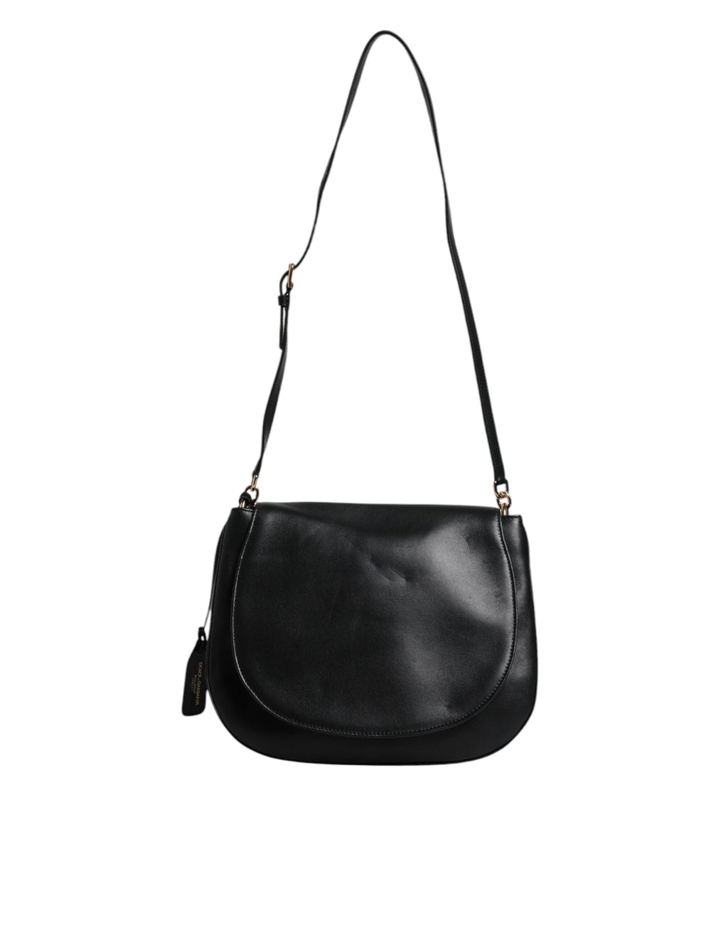 Dolce & Gabbana Black Leather Flap Saddle Shoulder Bag Dolce & Gabbana