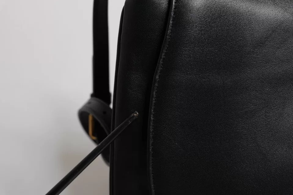 Dolce & Gabbana Black Leather Flap Saddle Shoulder Bag Dolce & Gabbana