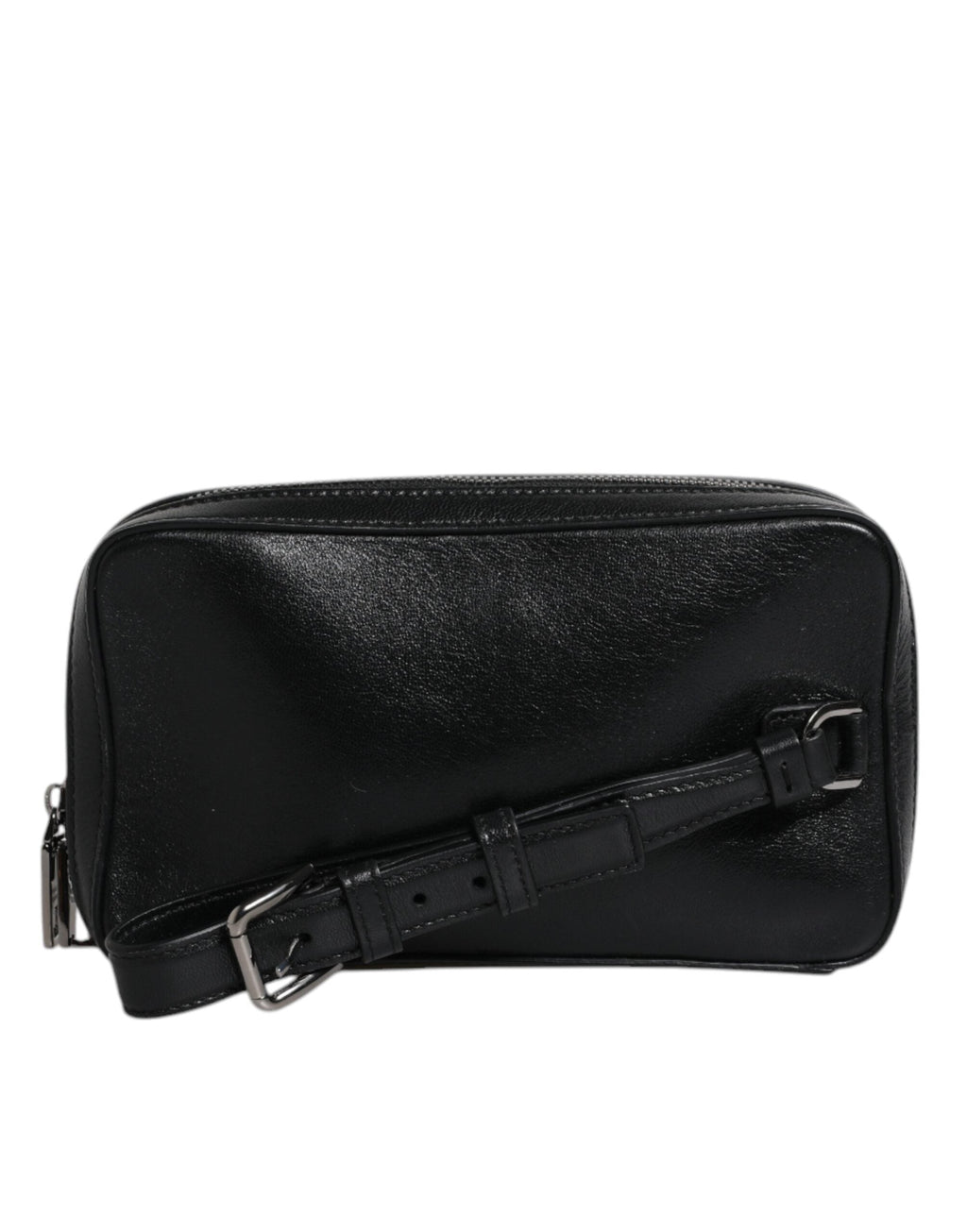 Dolce & Gabbana Black Leather LED Logo Wrist Strap Clutch Bag Dolce & Gabbana