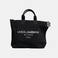 Dolce & Gabbana Black Canvas DG Logo Women Shopping Hand Tote Bag Dolce & Gabbana