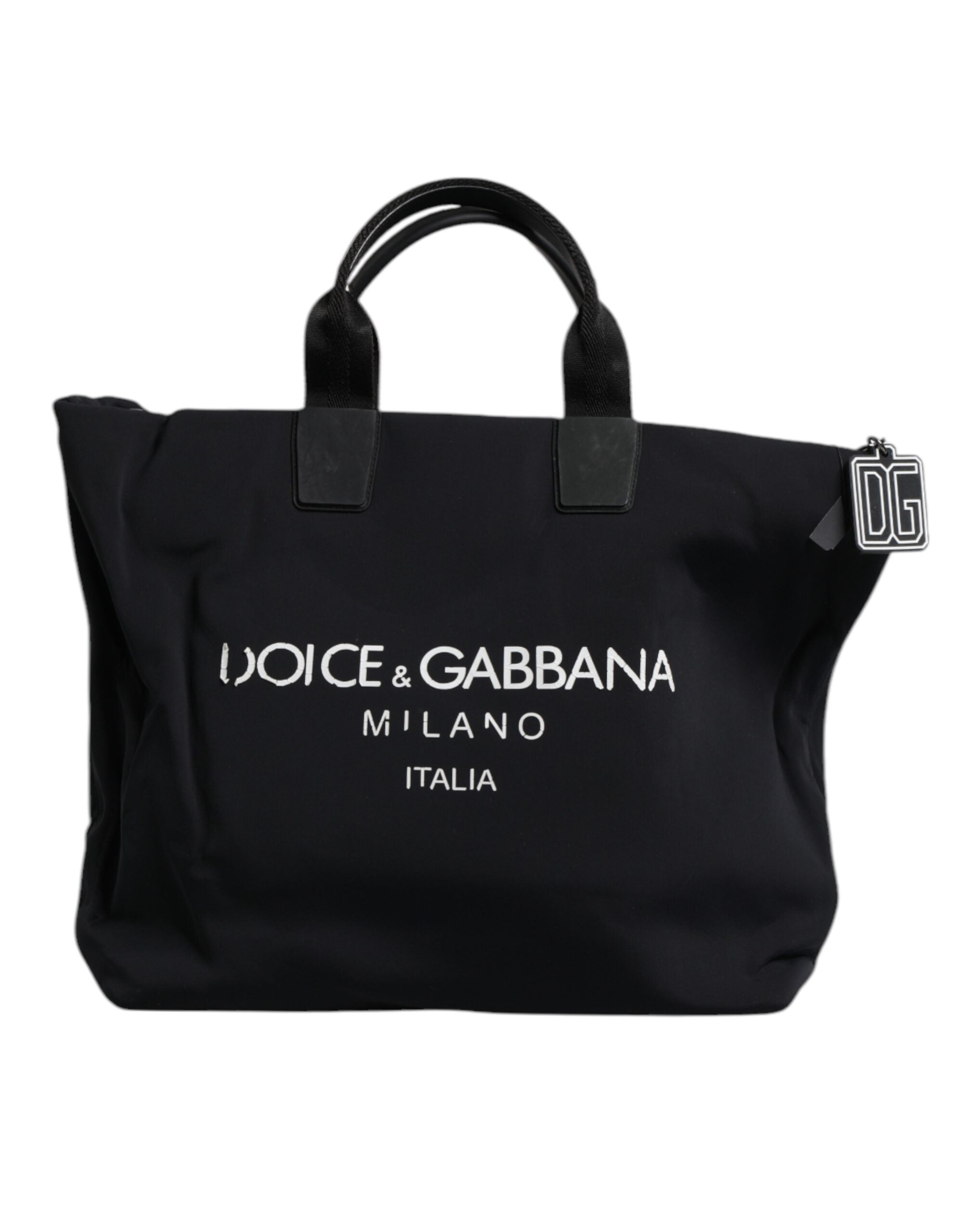 Dolce & Gabbana Black Canvas DG Logo Shopping Tote Bag Dolce & Gabbana